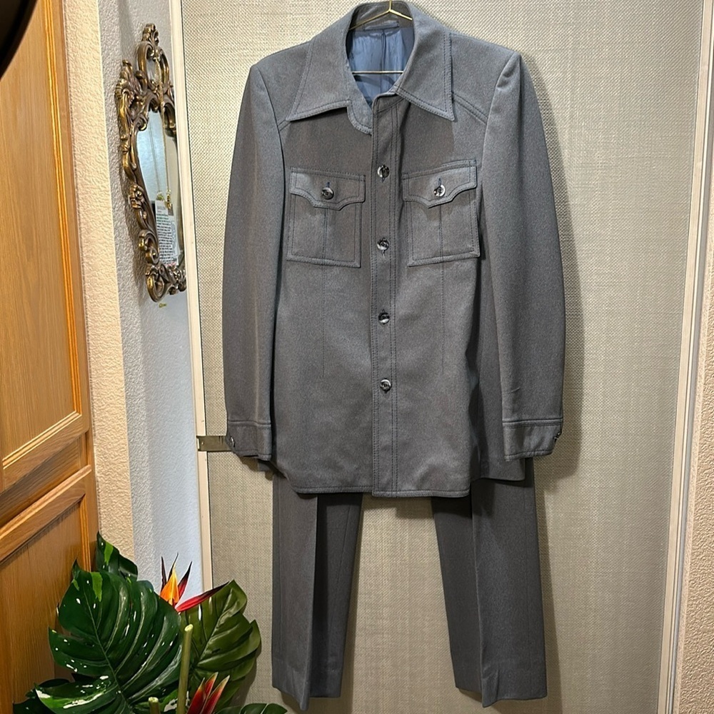 Vintage Lucasini 70’s Blue Western Young LTD Suit size L